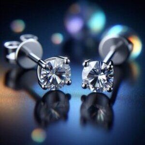 SPECIAL! 1.5ct D VVS2 IDEAL CUT  14K White Gold Round Diamond Solitaire Earrings
